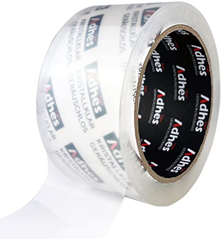 Packband, leise, superklar, kristallklar, wasserdicht, belastbar von 30-50 kg, 50 m x 50 mm, Verpacken von Paketen und Versandschachteln