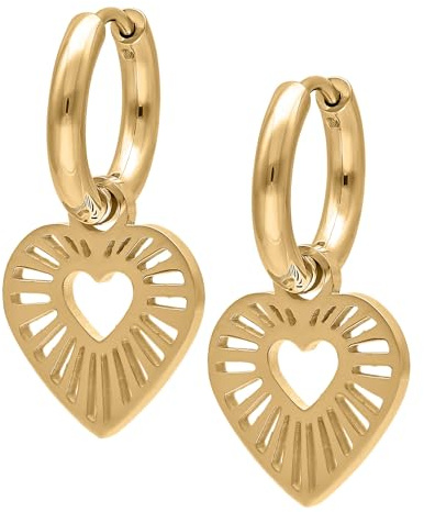 Wildcat Ohrringe - Little Radiant Heart Hoops | Chirurgenstahl 316L - hautverträglich, langlebig, wasserfest