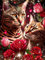 5D Diamond Painting Rote Rose und Katze, DIY Diamant Painting Kit Liebe, Strass Kristall Kit Schlafzimmer Wohnzimmer Wanddekoration (30 * 40cm)