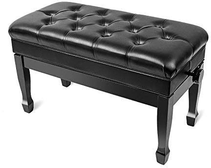 GGZONE Klavierhocker, bequemer Duett-Klavierhocker, Doppel-Klavierbank, mit großem Staufach und luxuriösem gepolstertem Kissen, 10 cm höhenverstellbar Beautiful Scenery