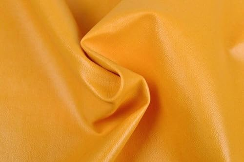 ABC-STOFFE Kunstleder Meterware 0,5 m | sehr weiches Lederimitat für Bekleidung & Accessoires & weiche Polsterung | 145 cm breit | orange