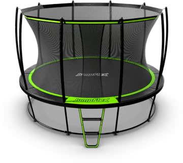 Jumpflex Trampoline Hero 12FT Round Outdoor Backyard Trampoline ASTM Approved with Net Safety Enclosure & Ladder Playset with Fast Assembly
