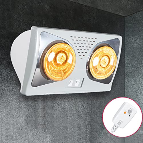 SAZDFY Bathroom Ceiling Heat Lamp with LED Lighting, Punch-Free Heater and Light Combo, 275-Watts x 2-Lights