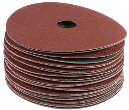sourcing map 25pcs 120 Grit Aluminum Oxide Resin Fiber Discs 4x5/8 Metal Sanding Grinding Discs for Angle Grinding Machine Polishing and Grinding Metals, Wood, and Fiberglass