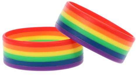 NAMOARLY 2 Pz Bracciale in Silicone Braccialetti Silicone Arcobaleno Braccialetto