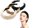 XECCUS Haarreif, 3 Stück Haarreifen Damen Mädchen Breit, Headband Damen, Rutschfest Modisch Haaraccessoires Damen, Stirnband Damen Verdrehte, Haarreif Beige, Kosmetik Haarband Damen (Beige)