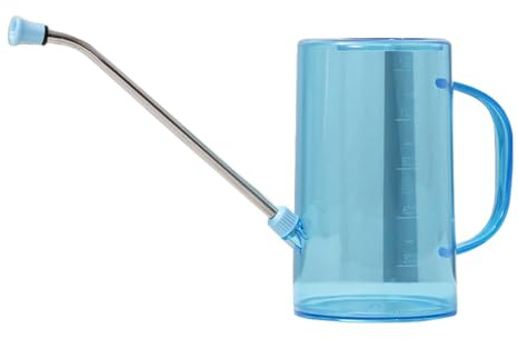 Milageto 1L Gießkanne mit langem Auslauf und abnehmbarem Sprühkopf, kleine Gießkanne für Bonsai-Pflanzen im Garten zu Hause, Blau