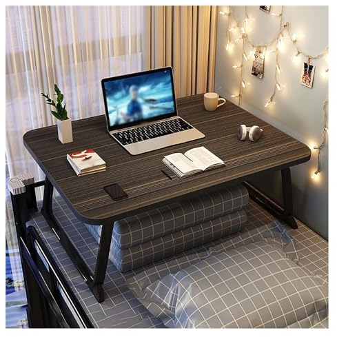 Mesa Tipo Bandeja for Cama,Mesa de Estudio for Cama,Mesa for Cama portátil, Escritorio de pie for Regazo, Soporte Plegable for Bandeja for Cama, Patas de Acero(Color:Black,Size:60x40x28cm)