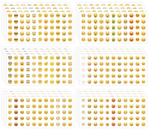 24 Blätter Smiley Sticker, Smiley Aufkleber,Emoji Sticker, Happy Face Sticker, Emoticon Aufkleber für Kinder, Motivationsaufkleber für Kinder, Emoji-Belohnungen für Lehrer, Notizbuchdekorationen