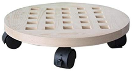 Agashi Pflanzenwagen Holz, Holztopfwagen, Pflanzenwagen Rolling Plant Dolly/30Cm