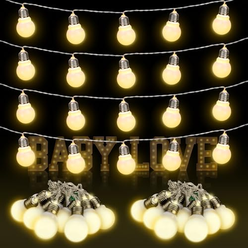 Retisee Festzelt-Lichterkette, 4 Stück, 13,2 m lang, Festzelt, Buchstabenlichter, Zahl 3, 122 cm hoch, wasserdicht, für Hochzeit, Geburtstag, Party-Dekoration