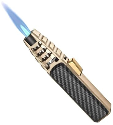 Fire Blazer Lighter, Fireblaze Lighter, Fireblaze Feuerzeug, Butan-Fackel-Feuerzeug, Nachfüllbares Küchen-Kochfackel-Feuerzeug, Winddicht Verstellbare Jet Flame Fackel Feuerzeuge (Schwarz)
