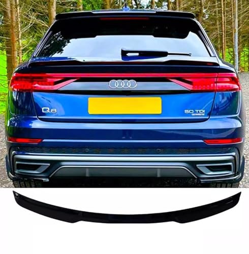 For Auto Perfectionists UK Rear Mid Lip Wing Boot Spoiler Compatible With Audi Q8 SQ8 RSQ8 4X4 SUV 2018-2024 ABS Gloss Black