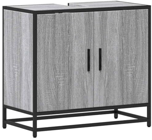 vidaXL Bathroom Sink Cabinet Grey Sonoma 65x33x60 cm Engineered Wood