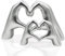 Herzform Hand Statue, Herz Hand Skulptur, Liebe Finger Statue, Herz Hände Statue, Geste Statuen und Skulpturen, Romantische Statue, Heimdekoration Für Wohnzimmer, Zimmer, Büro, Silbrig (2pcs)