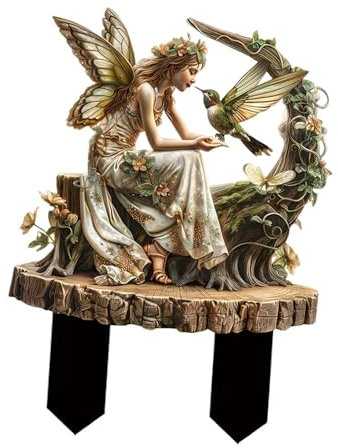 Gralara Feenhafter Dekorativer Gartenstecker, 2D für Den Weg, Den Hof, Den Innenhof