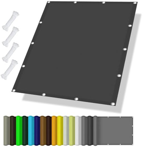 Tenda a Vela Ombreggiante Tenda da Sole per Esterno 0.9 x 2.4 m Antistrappo, Anti Uv, con Fune Telo Tenda da Sole per Esterno Impermeabile Vele Parasole per Giardino, Balcone, Grigio Scuro