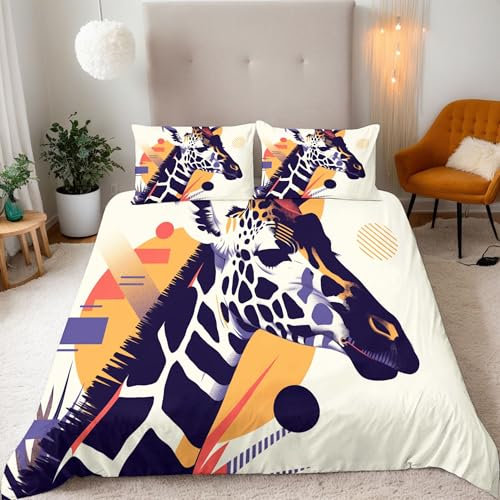 Generisch Zebra Bettwäsche 135X200 Tier Bettbezug Junge Mädchen 3D Effekt Teenager Bettwäsche-Set Mikrofaser Bettbezug Mit Reißverschluss Und 2 Kissenbezug 80X80Cm