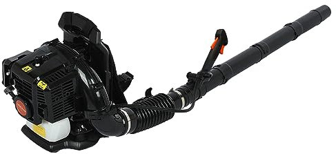 gihusrzx 52CC Gas Powered Backpack Leaf Blower, 550CFM Air Volume 2-Stroke 1.7HP Snow Leaf Blower, Powerful Clearing Performance and Ergonomic Design for Lawn Care Yard Dust Debris Black