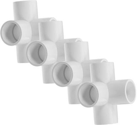 SOIMISS 4 Pezzi Raccordi per tubi a cinque vie Connettori di tubi connettore tubo adattatore per tubo da giardino connettore del tubo di plastica Raccordi per tubi da giardino pvc bianca