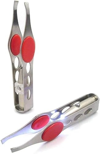 1 pince à épiler avec lumière LED pour épilation, outil de maquillage, pince à épiler pour sourcils et cils pour femme, pince à épiler, épilation des femmes