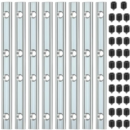 QWORK® 8 Stück Aluprofil Streckenverbinder Profilverbinder, für 20X20 Nut 6 Profile Schrauben Profilverbinder, mit M5 Schrauben