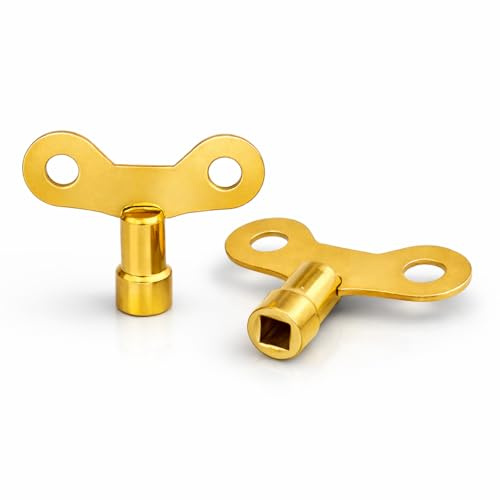 Emclee Easigrip Solid Brass Radiator Bleed Key Clock Type – Radiator Valve Air Vent Key for Bleeding | Pack of 2