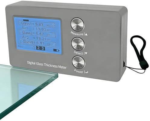 High-Precision Digital Thickness Meter for Tempered Triple Glazing Insulating Doors, Measures Thickness up to 70mm, Air Layer Thickness up to 45mm, ±0.1mm Accuracy