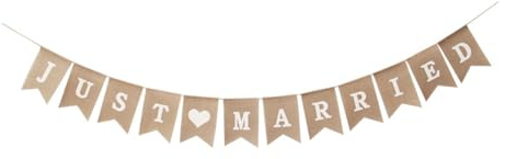 Just Married Girlande Hochzeit Girlande,Just Married Deko,Hochzeitsgirlande | Wimpelkette Frauen Jute Boho Banner,Hochzeitsdekoration Fotorequisiten für Brautdusche Hochzeitszeremonie Hochzeitsempfang