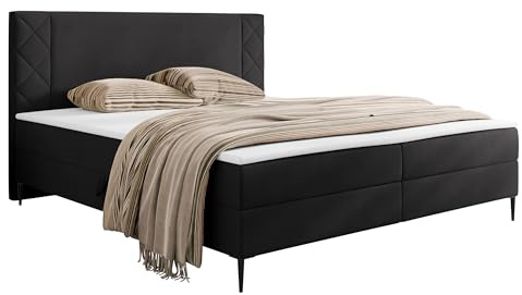 Mirjan24 Boxspringbett Prilata mit Bettkasten, Bonell-Matratze und Topperr, Continentalbett, Polsterbett, Doppelbett, Ehebett, gepolstertes Kopfteil (Polo 897, 160 x 200 cm)