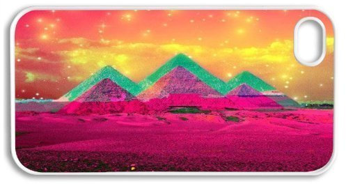 Rose Ladoo?? iPhone 4 4S Coque téléphone Coque plastique rigide G Pyramid Hipster Égypte Rose Fuscia