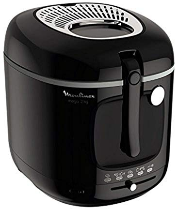 Moulinex AM480870 Friteuse Fritteuse Fry Mega, Kunststoff, Schwarz/silberfarben