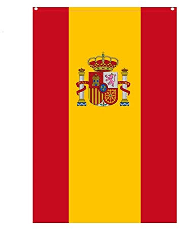 Durabol Bandera España con Escudo Vertical 150 x 90 cm Satén 2 Ojales metálicos