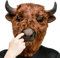 CreepyParty Halloween Kostüm Party Tierkopf Latex Maske Bison Yak Stier Karnevalsmaske