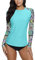 BesserBay Damen Rash Guard Bademode UV Shirts Langarm Tankini UPF 50+ Tankini Gr.- 40 EU/Large