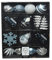 ETC 25-er Set dekorativer Figuren-Kugelmix PVC Weihnachtskugeln Baumschmuck bruchfest Christbaumschmuck (blau/weiß/Silber)