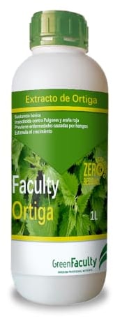 GreenFaculty - Purín de Ortiga - Insecticida Fungicida Ecológico. Plantas de Interior, Exterior, Jardín y Huerto. Antiplagas Pulgones, Araña Roja y Hongos. Estimula el Crecimiento. Líquido 1L