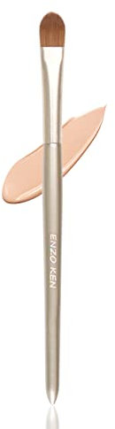 ENZO KEN Kleiner Flacher Concealer Pinsel Unter den Augen, Klassische Gerade Goldene Concealer Pinsel, für Flüssige Foundation, Dunkle Ringe, Geschwollene Augen, Flecken, Creme Kontur. E201M