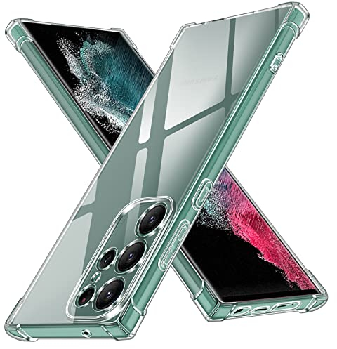 iVoler Cover per Samsung Galaxy S23 Ultra 5G, Custodia Trasparente per Assorbimento degli Urti con Paraurti in TPU Morbido, Sottile Morbida in Silicone TPU Protettiva Case