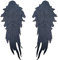 1 Paar 3D Stickerei Spitze Bestickte Flügel Applikation DIY Kleidung Zubehör Mehrfarbig Spitzenmotive Patches Polyester Nähen Handwerk Zubehör,Ideal für Hochzeit Braut Ballkleid,39x15cm,Schwarz