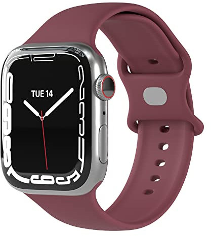 EAZY CASE Sport Armband kompatibel mit Apple Watch 38mm / 40mm / 41mm / 42mm verstellbares Silikon Ersatzarmband Sport Loop Band für Apple Watch Serie 11 10 9 8 7 6 5 4 3 2 1 SE für Damen Herren Rot