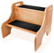 Merrynine Upgraded Wooden Step Stools for Kids, Toddler Step Stool with Non-Slip Mat for Bathroom Sink, Kitchen，Thickened Wood, Double Handles, Pre-Slotted Side Plate, (15.75*14.96*12.59,5.6LB,Brown)