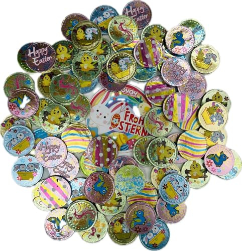OYOY Oster Schokotalergeschenkset I 500g Taler im Osterdesign I Ostergeschenke Kinder und Erwachsene I Osterkorb Suessigkeiten I Osternest Schokolade