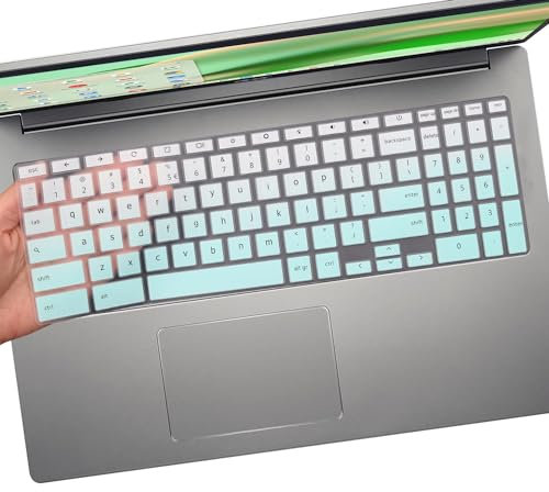 Keyboard Cover Skin for Acer Chromebook 15 315 CB315 715 CB715 15.6 inch Chromebook with Numeric Keypad, Acer Chromebook 317 CB317 17.3 Keyboard-MintGreen