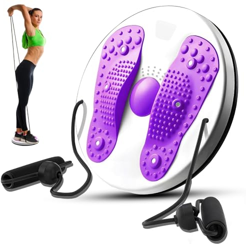 TOATELU Twist Waist Disc: Taillentwister mit Kordelzug, Twist Waist Disc Balance Board mit Kordelzug, Multifunktions Magnet Massage Fitness Drehscheibe, Twist Board Fitness für Zuhause(Lila)
