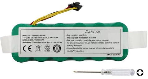 K KYUER 3500mAh LP43SC2000P Ni-Mh Batteria Compatibile con Ecovacs Deebot X500 KK-8 CR120 Ariete 2711 2712 2713 2717 Briciola, Rollibot BL618, Ariete 2712 Robot Profimaster Vacuum Cleaner Battery