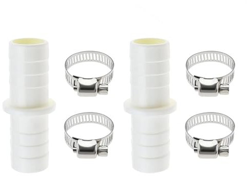 6 PCS Washing Machine Hose Connector, Washing Machine Waste Pipe Connector, Waste Pipe Connector, Connector for Washing Machine Dishwasher Caravan Outlet Hose with 2 Metal Clamps