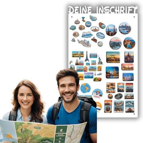 Anwicar Magnettafel - Personalisierbare Magnetische Pinnwand 80x50 cm aus Stahl - beschreibbar - ideal für Magnete und Notizen - inkl. Montageset - Weiß