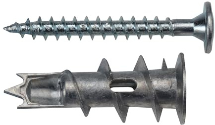 Forgefix Zinc Plasterboard Fixing 4.5 x 35mm ForgePack 6, suitable for use in most types of hollow walls and plasterboard. The screw and fixture can be removed for cleaning and decoration.