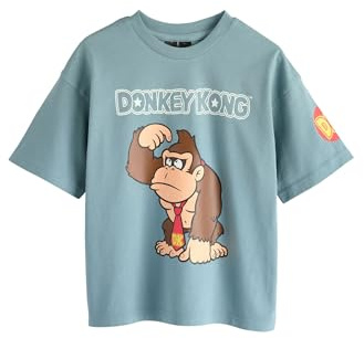 NEXT Jungen Standard Lizenziertes Gaming T-Shirt Blue Donkey Kong Print 104
